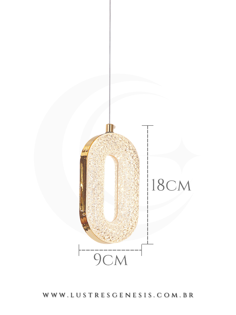 Lustre Pendente Moderno LED Bronze QD05165 Bivolt 3W 3000K 40x5cm, Banheiro, Lavabo, Cabeceira de Cama, Balcao de cozinha